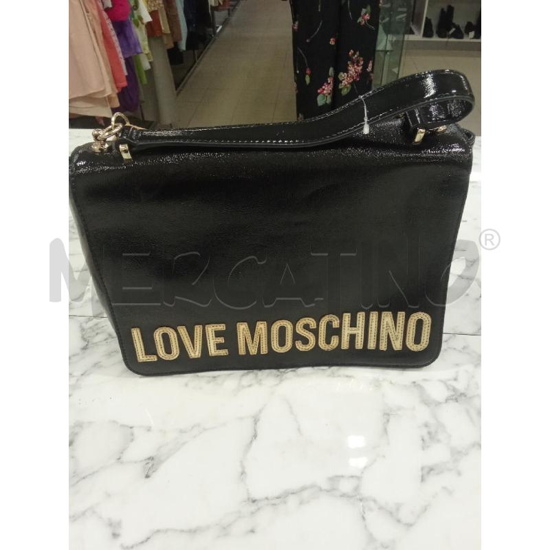 BORSA DONNA NERA LOVE MOSCHINO LOGO DORATO | Mercatino dell'Usato Benevento 1