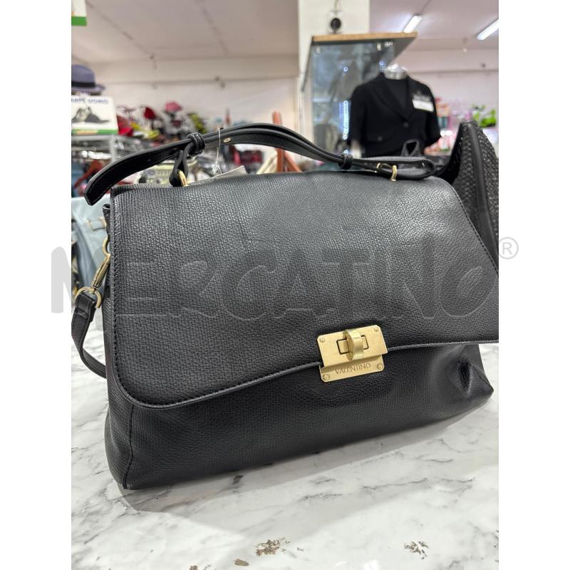BORSA DONNA NERA MARIO VALENTINO CHIUSURA DORATA  | Mercatino dell'Usato Benevento 1