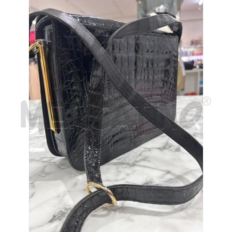 BORSA DONNA NERA TRACOLLA COCCODRILLO | Mercatino dell'Usato Benevento 3