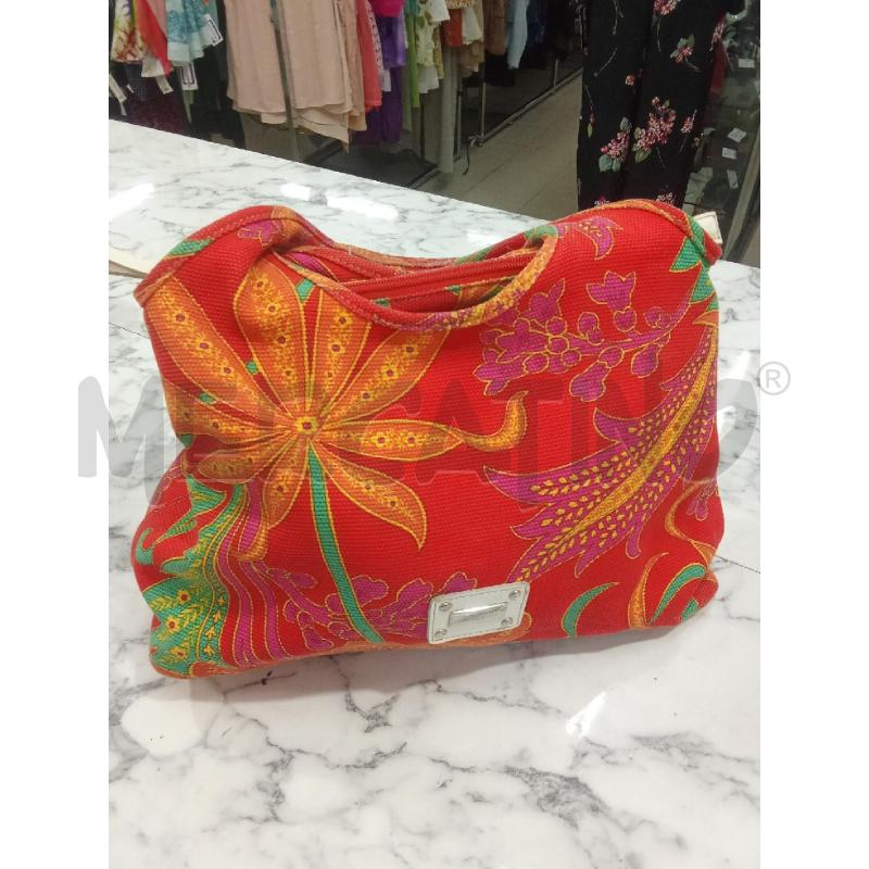 BORSA DONNA ROSA FIORI ARANCIONI COCCINELLE TESSUTO | Mercatino dell'Usato Benevento 1