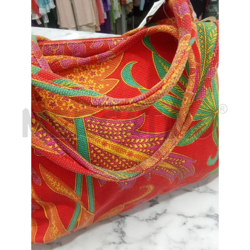 BORSA DONNA ROSA FIORI ARANCIONI COCCINELLE TESSUTO | Mercatino dell'Usato Benevento 5