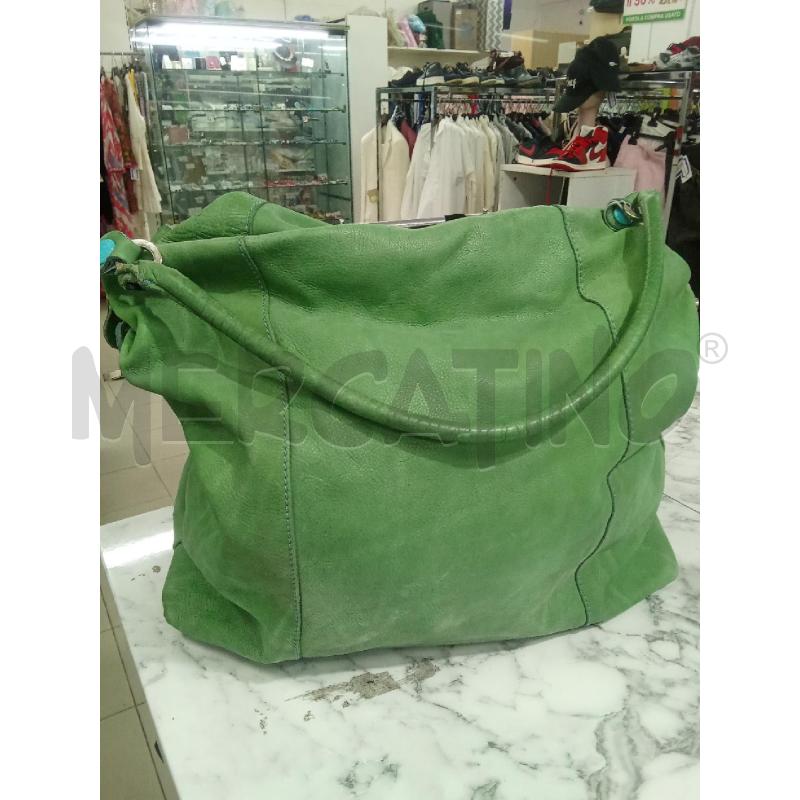 BORSA DONNA VERDE CON FIORI SOTTO GABS | Mercatino dell'Usato Benevento 1