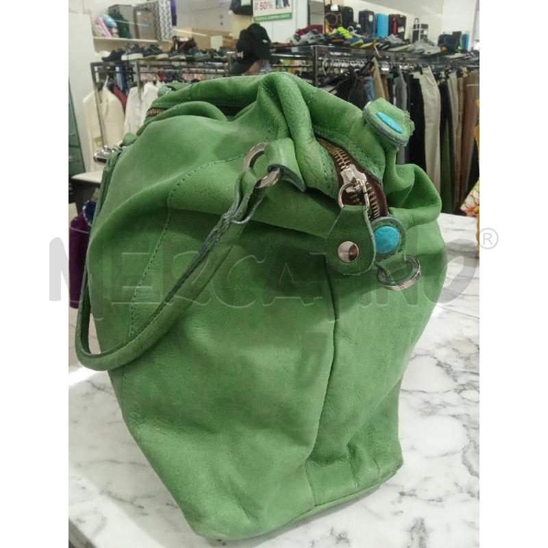 BORSA DONNA VERDE CON FIORI SOTTO GABS | Mercatino dell'Usato Benevento 2
