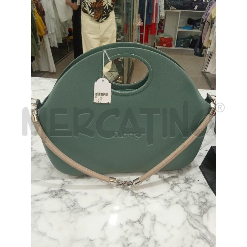 BORSA DONNA VERDE MANICO BEIGE FORMA OVALE O BAG  | Mercatino dell'Usato Benevento 1