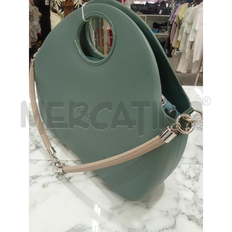 BORSA DONNA VERDE MANICO BEIGE FORMA OVALE O BAG  | Mercatino dell'Usato Benevento 2