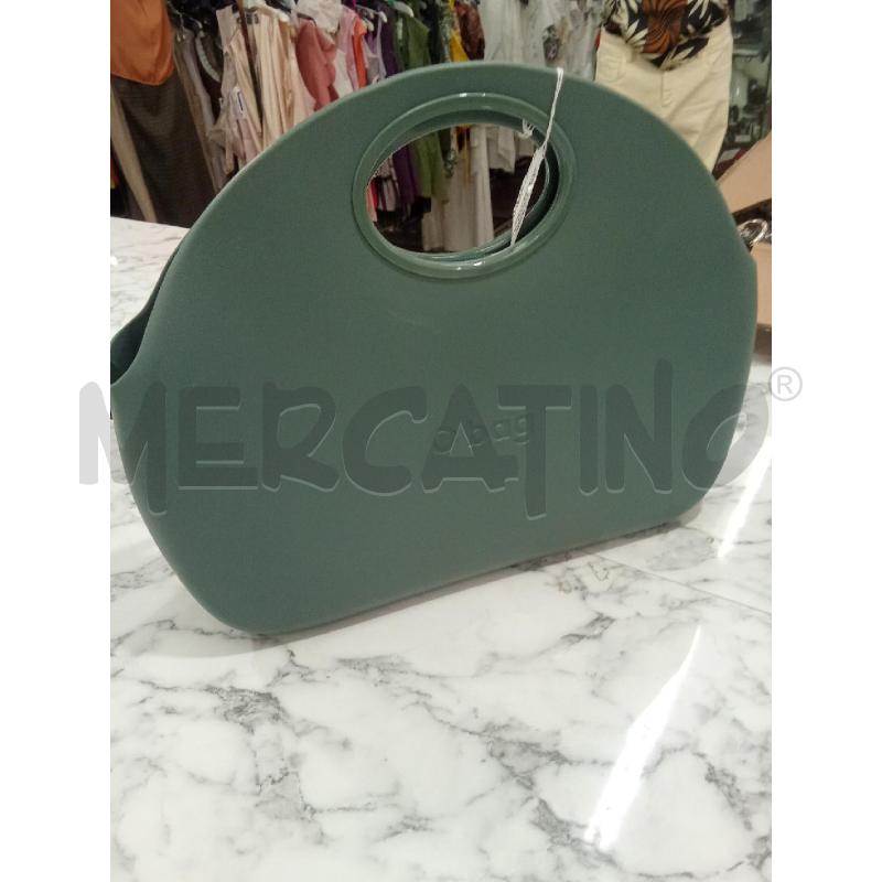 BORSA DONNA VERDE MANICO BEIGE FORMA OVALE O BAG  | Mercatino dell'Usato Benevento 3