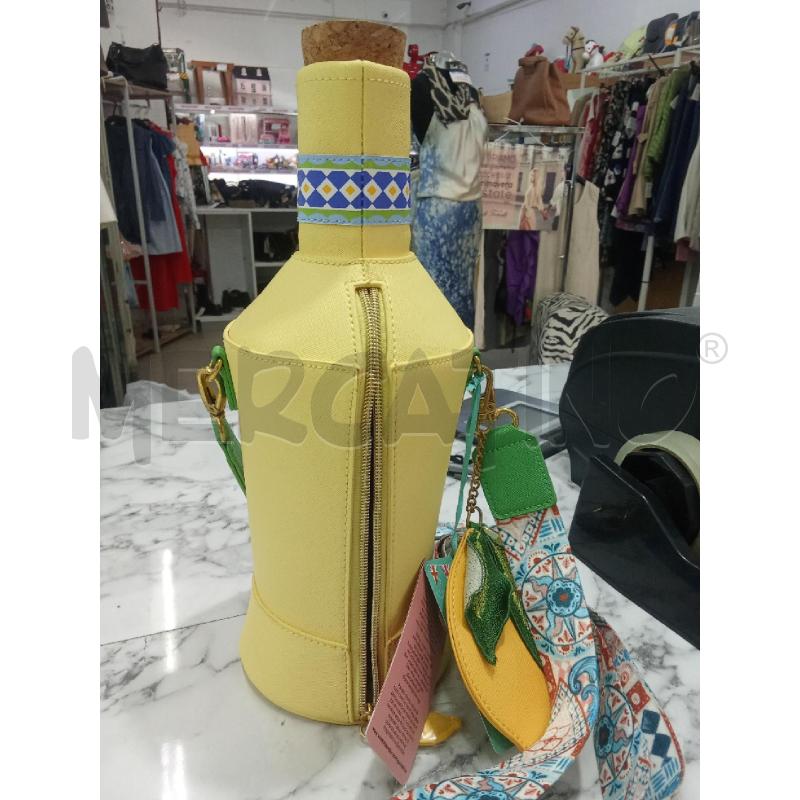 BORSETTA DONNA GIALLA FORMA BOTTIGLIA LIMONCELLO VIVA ITALIA IN PELLE VEGANA CON TRACOLLA REGOLABILE | Mercatino dell'Usato Benevento 3