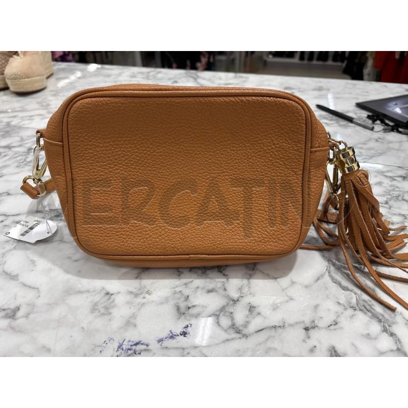 BORSETTA DONNA TRACOLLA ARANCIO CAMMELLO VERA PELLE | Mercatino dell'Usato Benevento 1