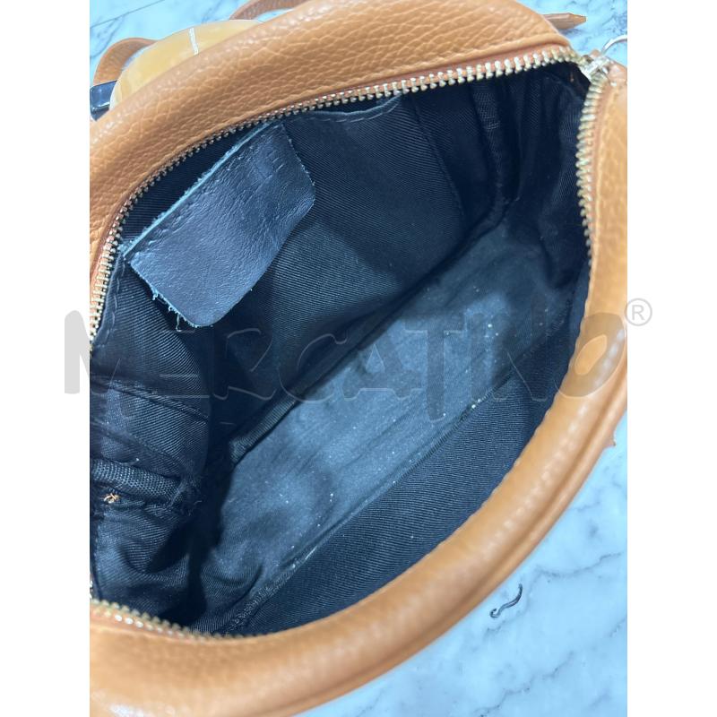 BORSETTA DONNA TRACOLLA ARANCIO CAMMELLO VERA PELLE | Mercatino dell'Usato Benevento 3