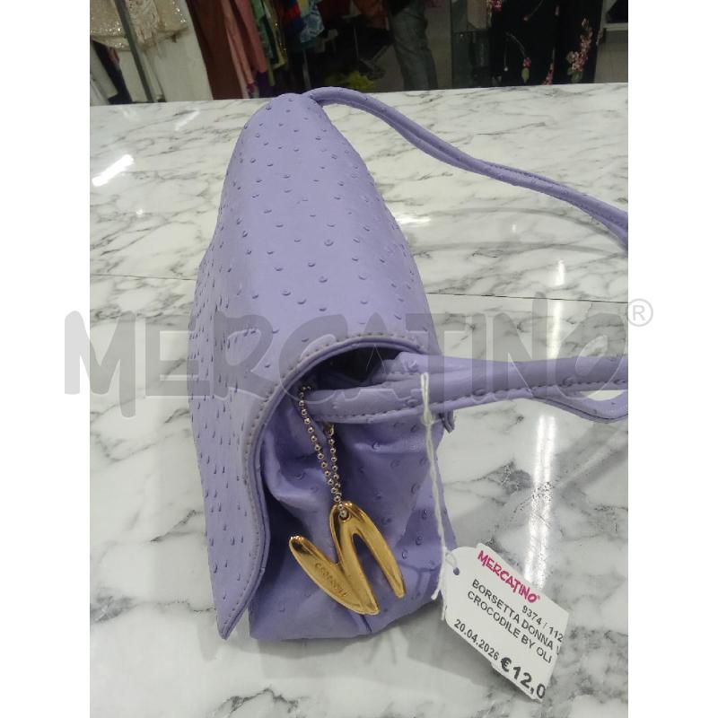 BORSETTA DONNA VIOLA CROCODILE BY OLIVER MADE IN ITALY | Mercatino dell'Usato Benevento 4