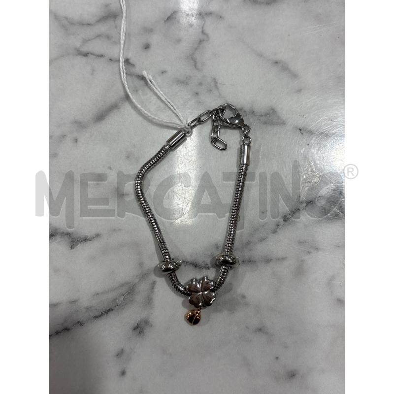 BRACCIALE GRIGIO CIONDOLO QUADRIFOGLIO PENDENTE COCCINELLA MORELLATO  | Mercatino dell'Usato Benevento 1