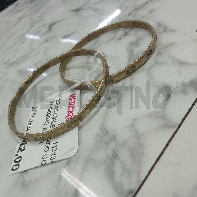 BRACCIALE RIGIDO COPPIA GRIGIO A. STILE ETNICO MEXICANO  | Mercatino dell'Usato Benevento 1