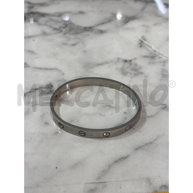 BRACCIALE RIGIDO GRIGIO CON STRASS 1 MANCA STILE CART | Mercatino dell'Usato Benevento 1