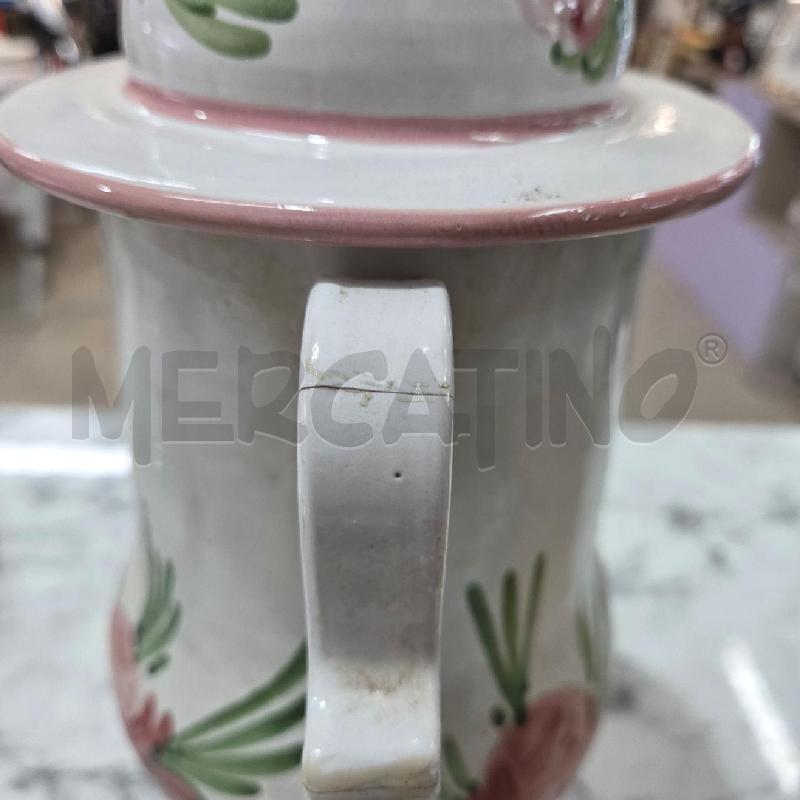 CACHEPOT CERAMICA BIANCA INS FIORI ROSA VERDI  | Mercatino dell'Usato Benevento 3