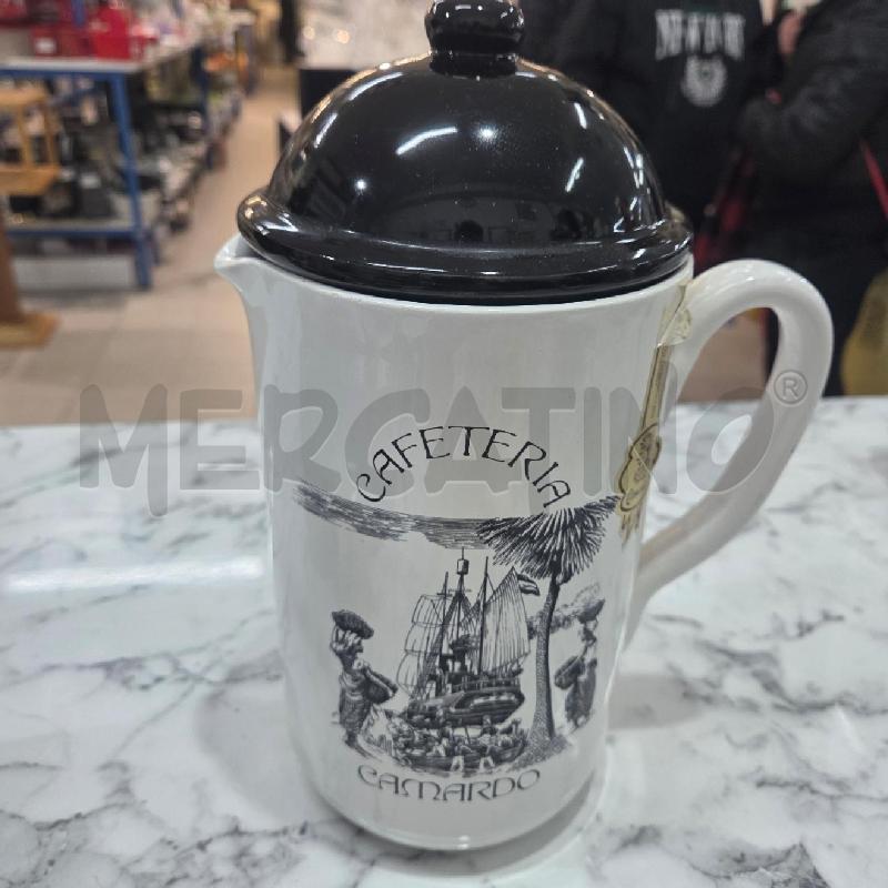 CAFFETTIERA CER BIANCA COPERCHIO NERO CAFETERIA CAMARDO | Mercatino dell'Usato Benevento 1