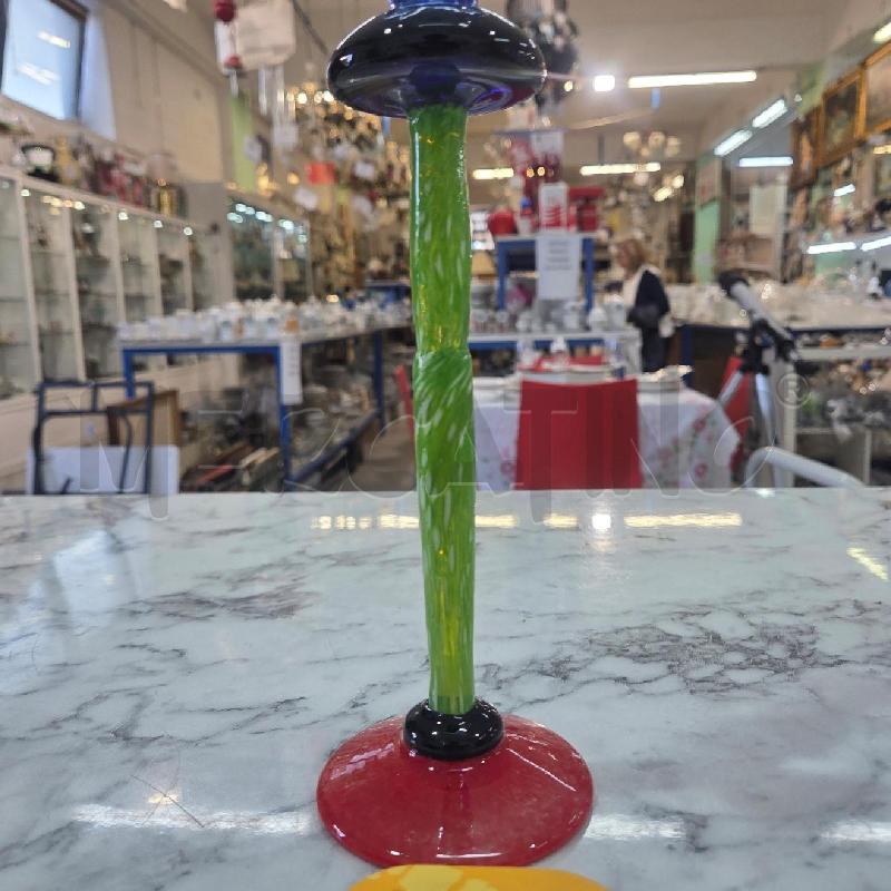 CALICE VETRO ROSSO BLU VERDE BISAZZO | Mercatino dell'Usato Benevento 3