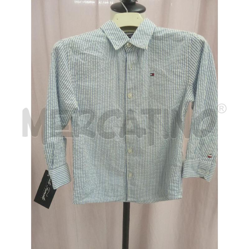 CAMICIA BAMBINO TOMMY HILFIGHER RIGHE BIANCO AZZURRO | Mercatino dell'Usato Benevento 1