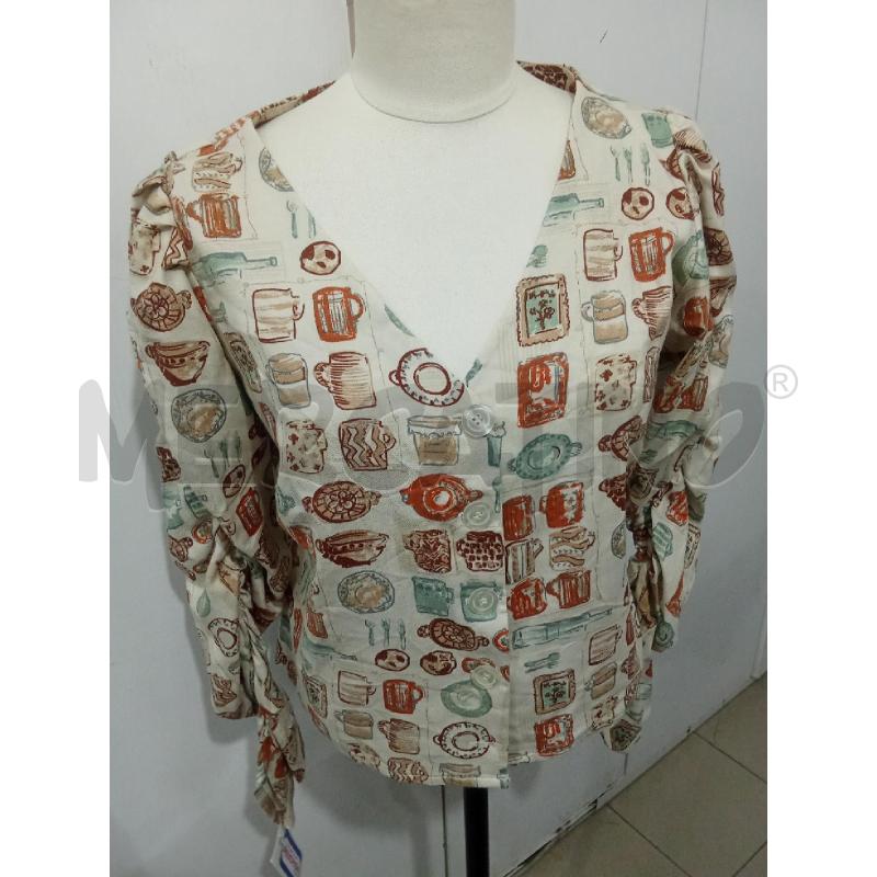CAMICIA DONNA BEIGE FANTASIA ACCESSORI CUCINA CAROLINA EMME | Mercatino dell'Usato Benevento 1