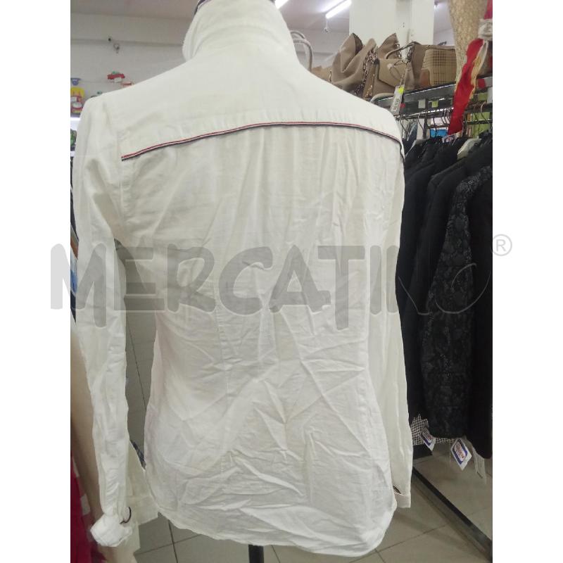 CAMICIA DONNA BIANCA BORDO BLU ROSSO TOMMY HILFIGER FITTED | Mercatino dell'Usato Benevento 2