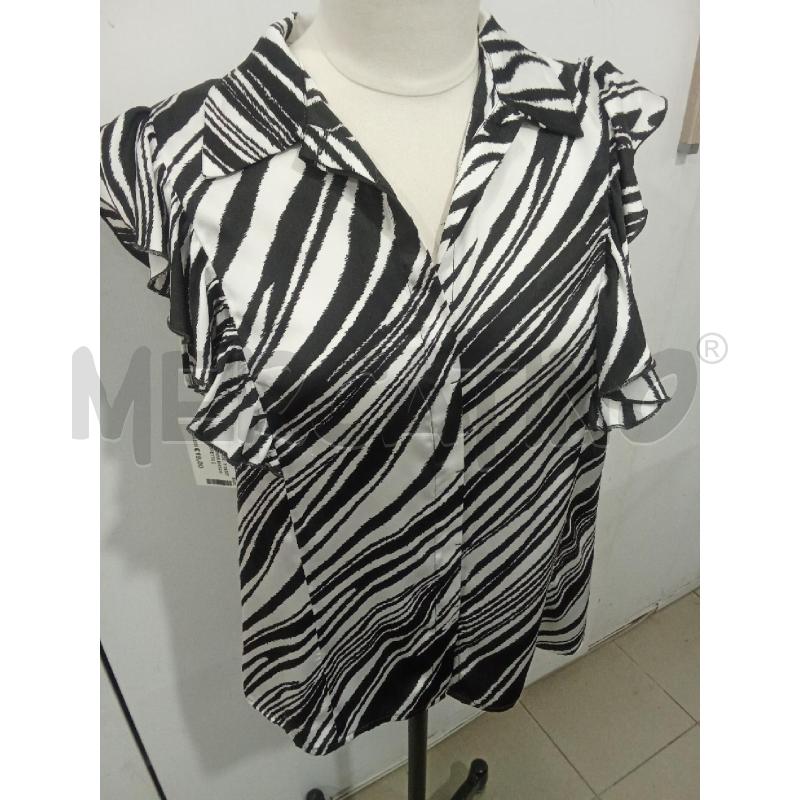 CAMICIA DONNA BIANCA E NERA EFFETTO ZEBRATA GIRO MANICA GUESS | Mercatino dell'Usato Benevento 1