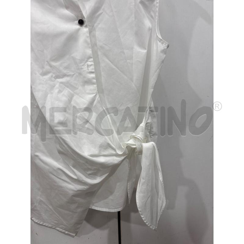 CAMICIA DONNA BIANCO GIROMANICA MOTIVI NODO IN VITA | Mercatino dell'Usato Benevento 2