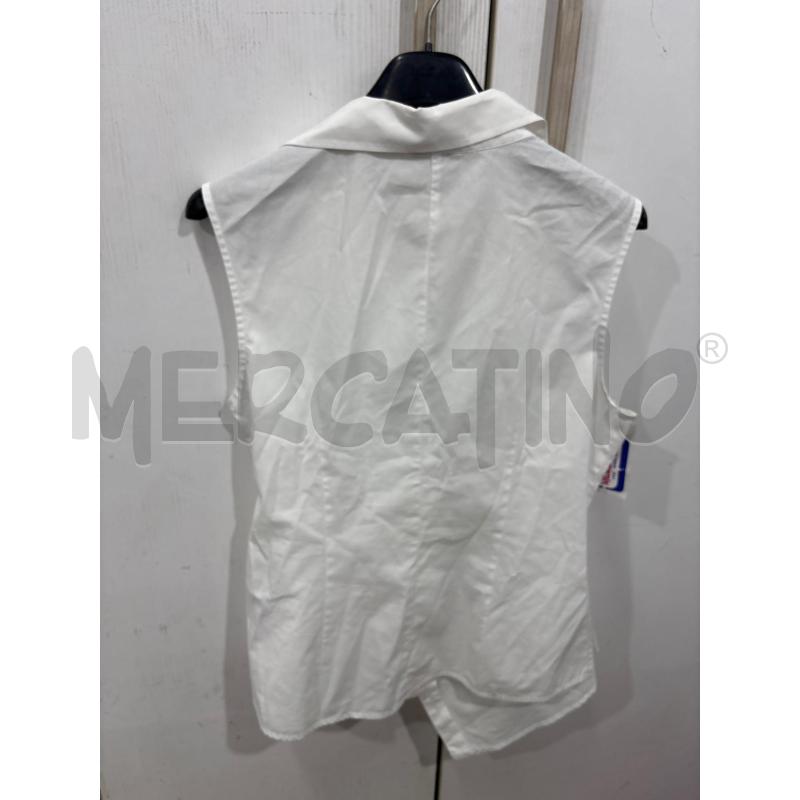 CAMICIA DONNA BIANCO GIROMANICA MOTIVI NODO IN VITA | Mercatino dell'Usato Benevento 3