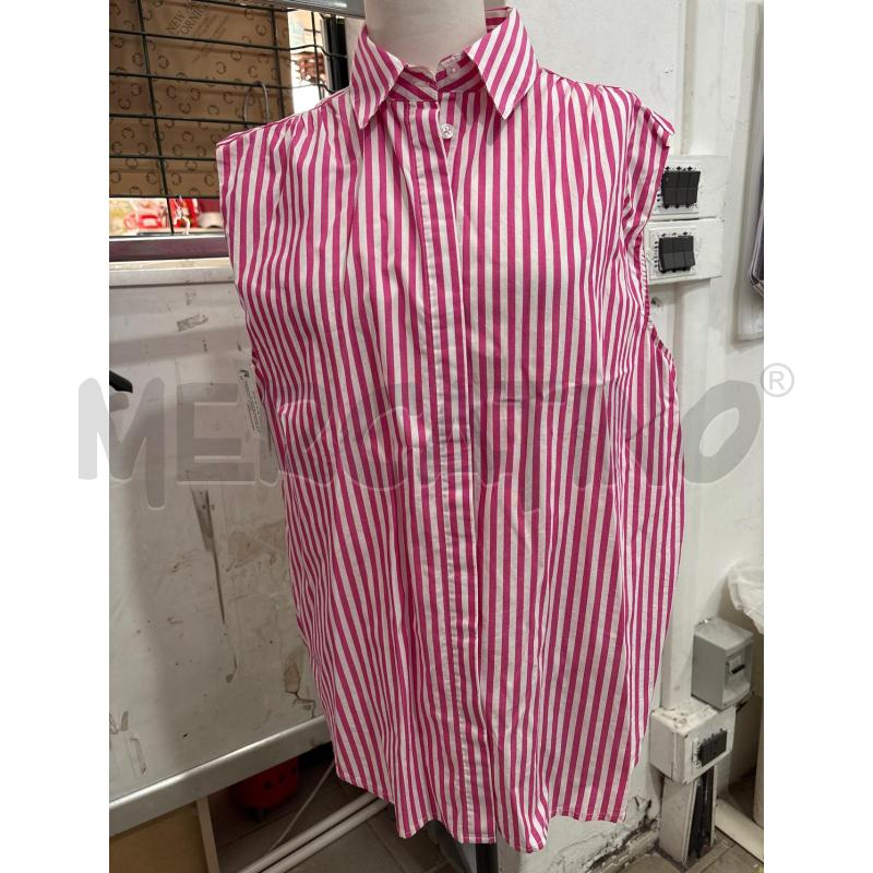 CAMICIA DONNA GIROMANICA RIGHE BIANCO FUCSIA PIOMBO | Mercatino dell'Usato Benevento 1