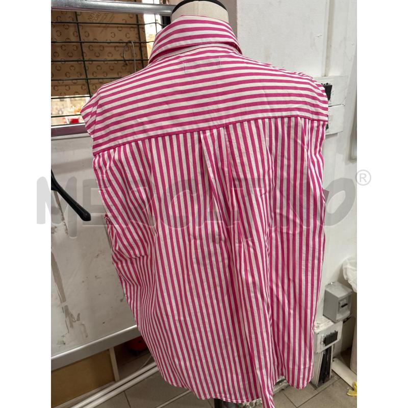 CAMICIA DONNA GIROMANICA RIGHE BIANCO FUCSIA PIOMBO | Mercatino dell'Usato Benevento 3