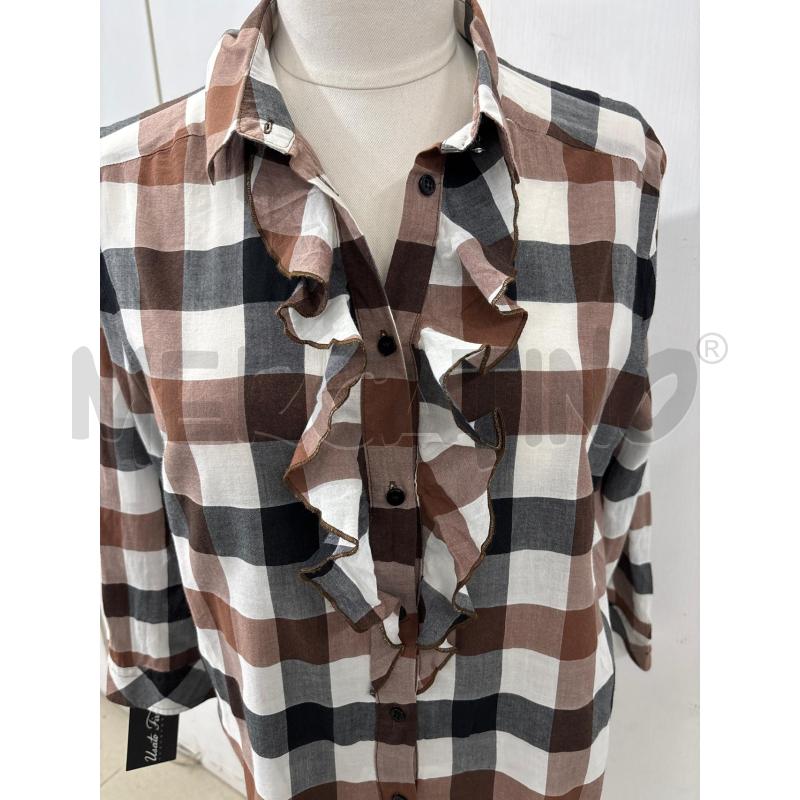 CAMICIA DONNA MARELLA QUADRI MARRONE BIANCO NERO CON VOILANT | Mercatino dell'Usato Benevento 2