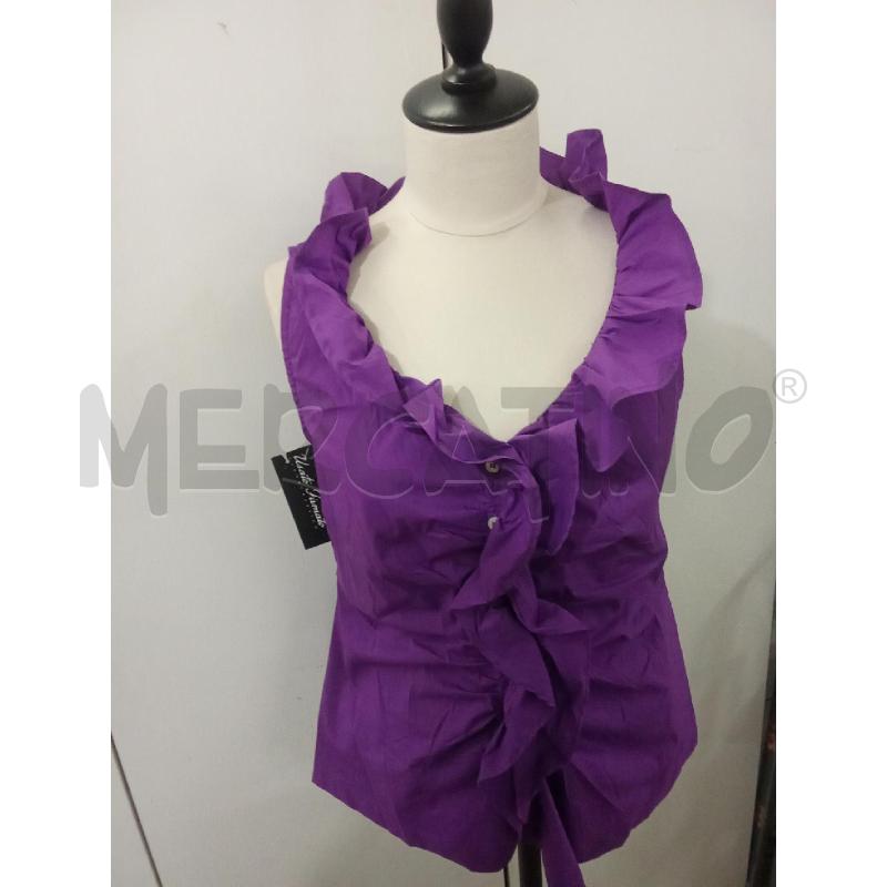 CAMICIA DONNA VIOLA GIROMANICA CON VOILANT EMME MARELLA | Mercatino dell'Usato Benevento 1