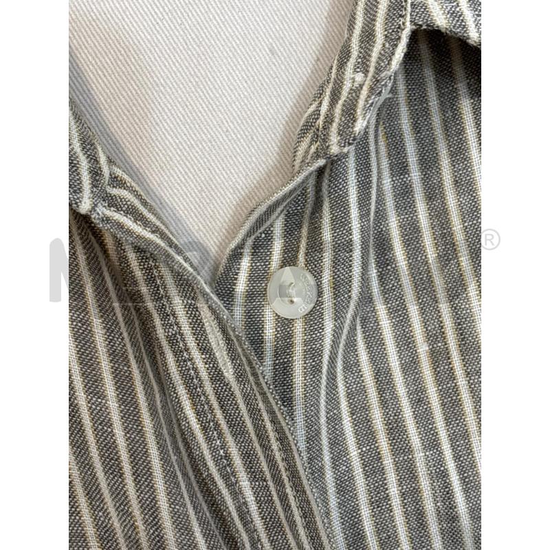 CAMICIA DONNA WEEKEND MAXMARA LINO GRIGIO RIGHE BIANCHE | Mercatino dell'Usato Benevento 2