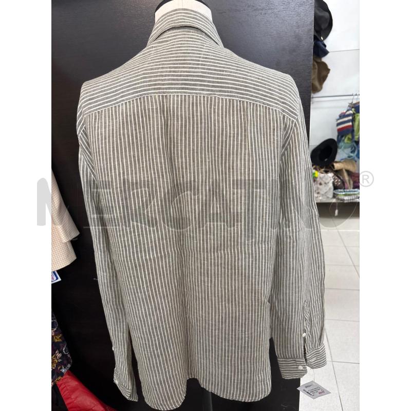 CAMICIA DONNA WEEKEND MAXMARA LINO GRIGIO RIGHE BIANCHE | Mercatino dell'Usato Benevento 4