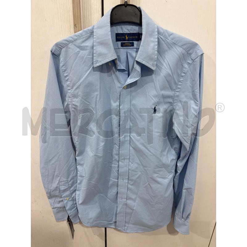 CAMICIA RAGAZZO AZZURRA BASIC RALPH LAUREN SLIM FIT PERFOMANCE  | Mercatino dell'Usato Benevento 1