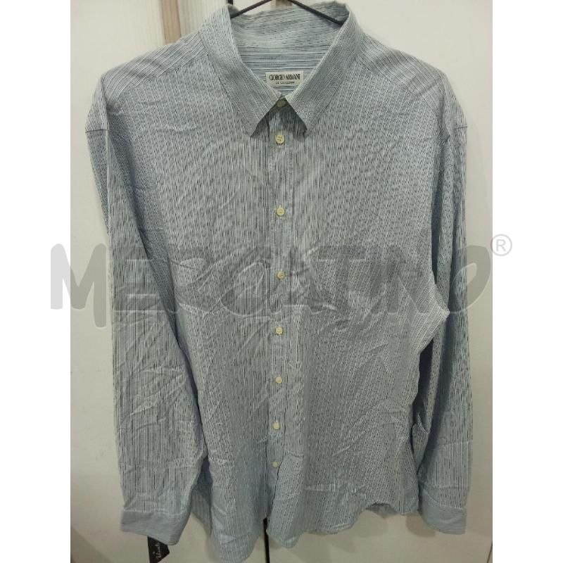 CAMICIA UOMO AZZURRA RIGHE GIORIO ARMANI LE COLLEZIONI | Mercatino dell'Usato Benevento 1