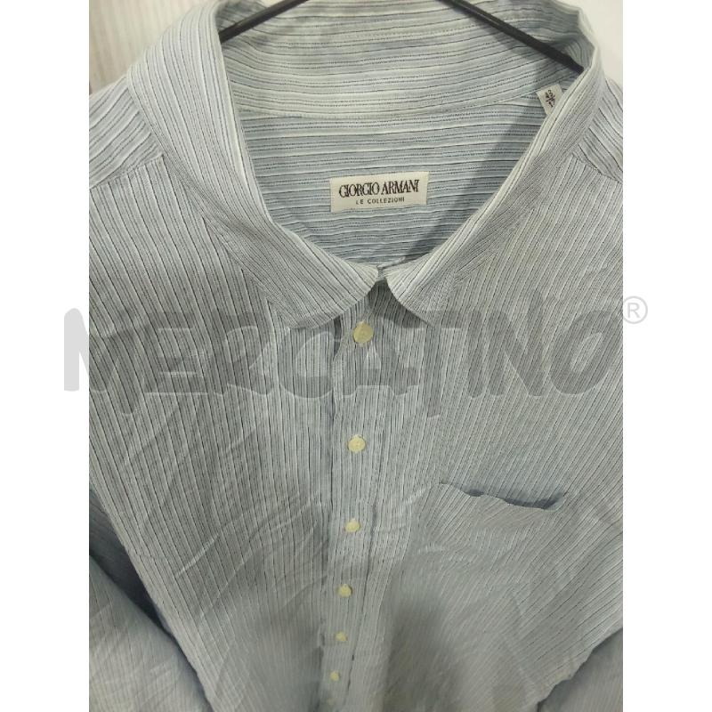 CAMICIA UOMO AZZURRA RIGHE GIORIO ARMANI LE COLLEZIONI | Mercatino dell'Usato Benevento 3