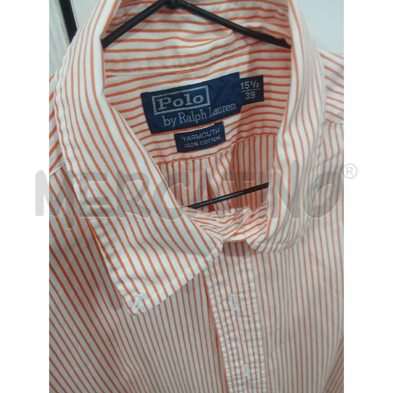 CAMICIA UOMO BIANCA ARANCIONE RIGHE POLO RALPH LAUREN | Mercatino dell'Usato Benevento 3