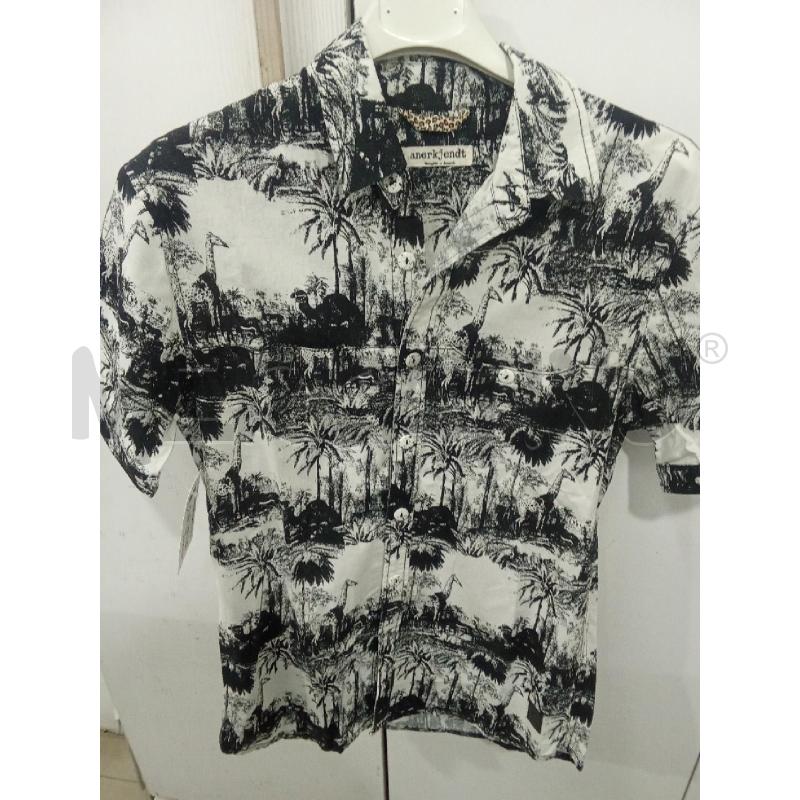 CAMICIA UOMO BIANCA E NERA FANTASIA ANERKJENDT | Mercatino dell'Usato Benevento 1
