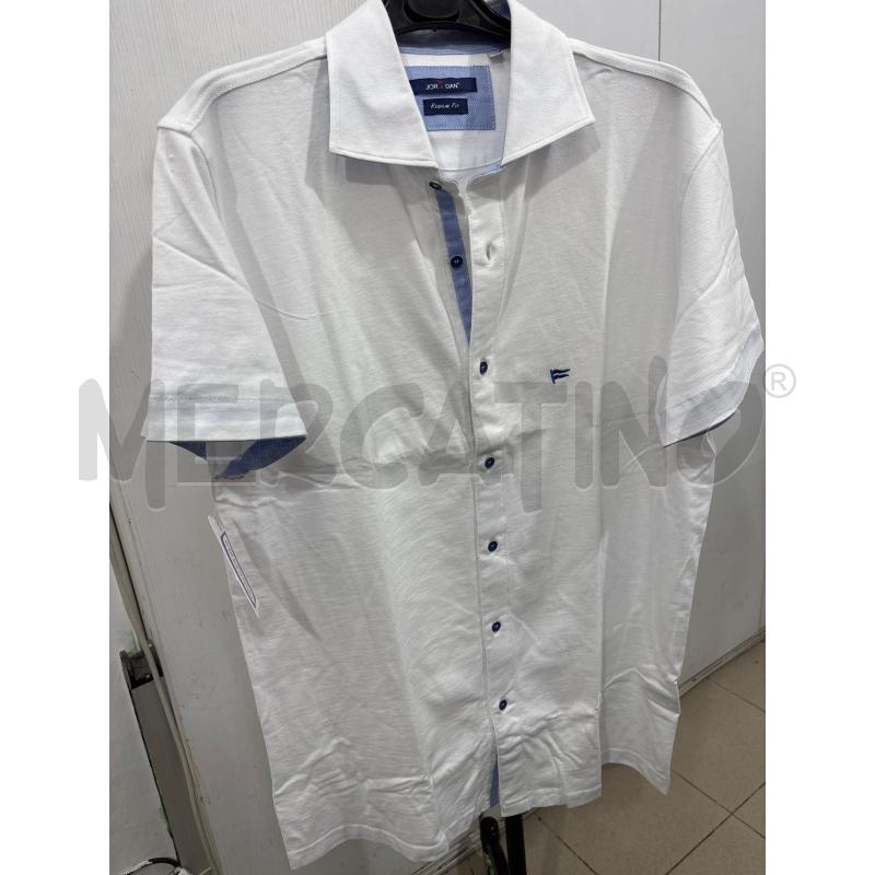 CAMICIA UOMO BIANCA JOR&DAN MANICA CORTA LOGO BLU | Mercatino dell'Usato Benevento 1