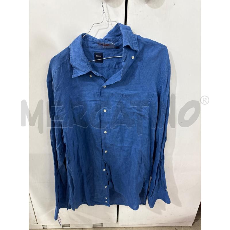 CAMICIA UOMO BLU ELETTRICO LINO BOGGI  | Mercatino dell'Usato Benevento 1