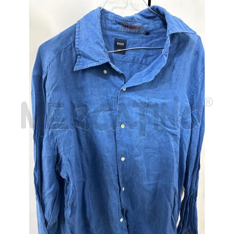 CAMICIA UOMO BLU ELETTRICO LINO BOGGI  | Mercatino dell'Usato Benevento 3