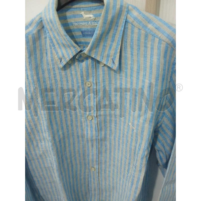 CAMICIA UOMO BLU E GRIGIA A RIGHE HARMONT E BLAINE | Mercatino dell'Usato Benevento 2
