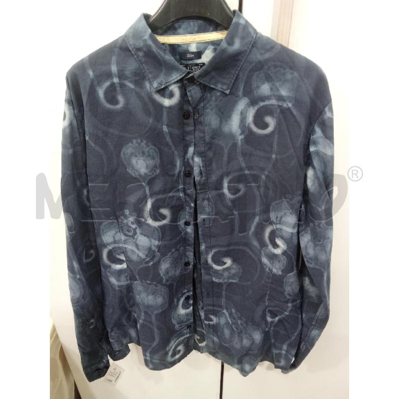 CAMICIA UOMO BLU FANTASIA AZZURRA ARMANI JEANS SLIM | Mercatino dell'Usato Benevento 1