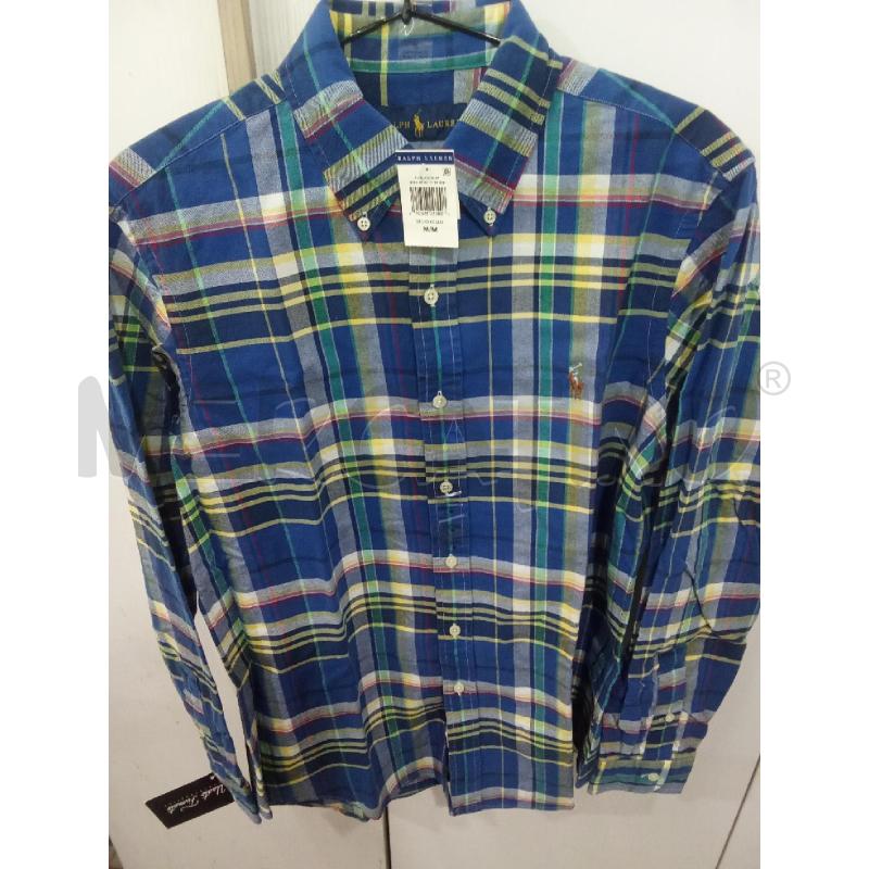 CAMICIA UOMO BLU QUADRETTI VERDI E GIALLI | Mercatino dell'Usato Benevento 1