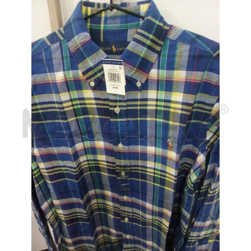 CAMICIA UOMO BLU QUADRETTI VERDI E GIALLI | Mercatino dell'Usato Benevento 2