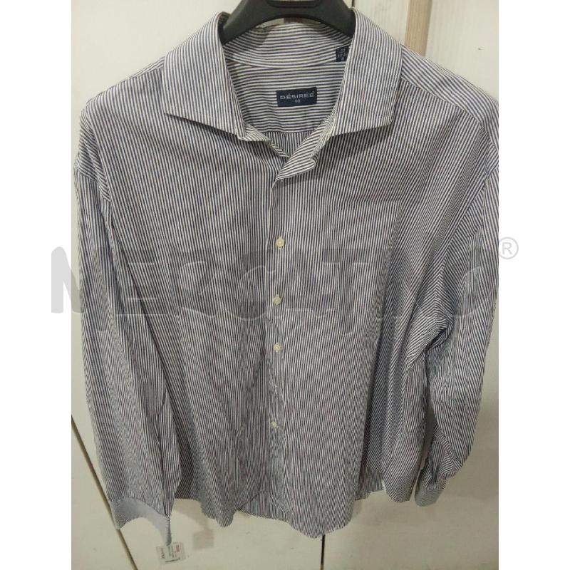 CAMICIA UOMO DESIREE RIGHE BLU MARRONI  | Mercatino dell'Usato Benevento 1