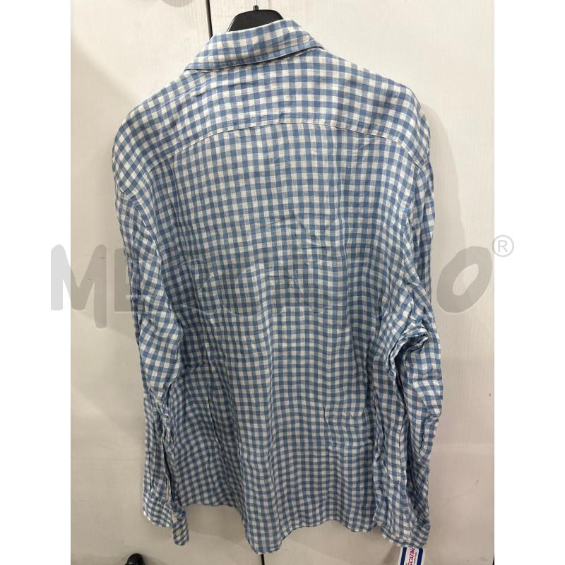 CAMICIA UOMO LINO QUADRETTI BIANCO AZZURRO BOGGI MILANO  | Mercatino dell'Usato Benevento 3