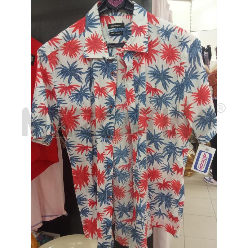 CAMICIA UOMO MANICA CORTA BLU ROSSO SOBINO  | Mercatino dell'Usato Benevento 1