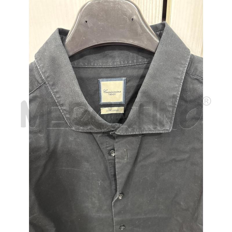 CAMICIA UOMO NERA CAMICISSIMA TRENDY 100%COTONE | Mercatino dell'Usato Benevento 2
