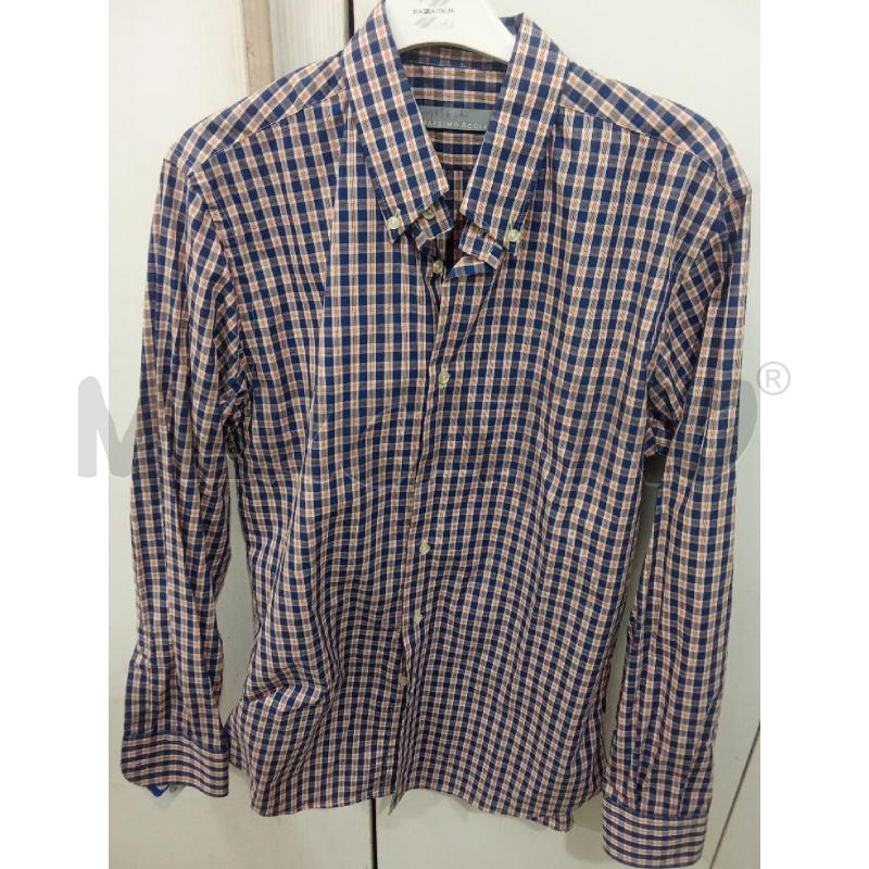 CAMICIA UOMO QUADRETTI BLU ARANCIO MASSIMO ACCIAI | Mercatino dell'Usato Benevento 1
