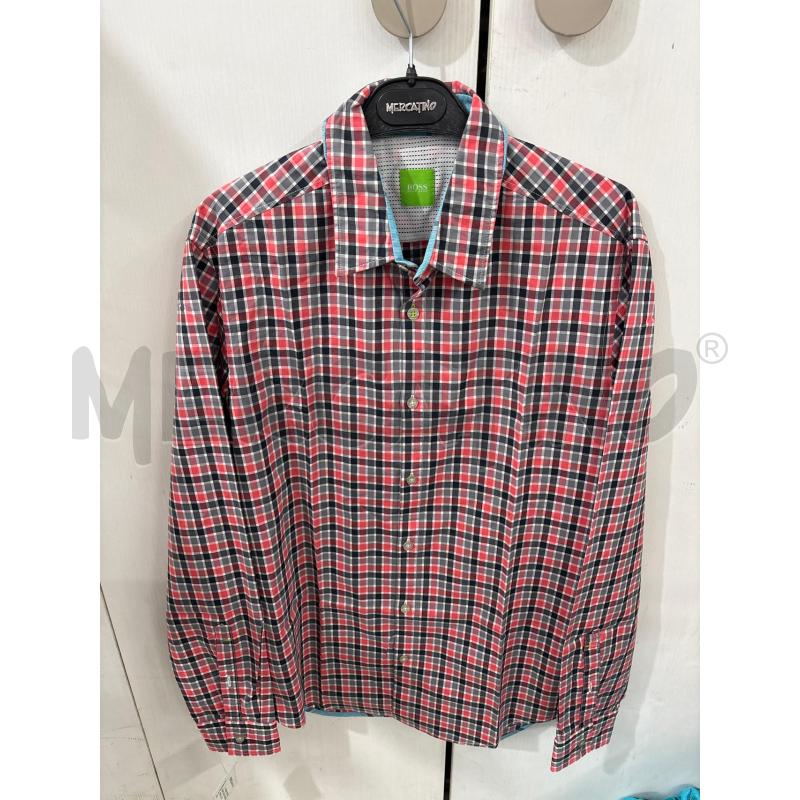 CAMICIA UOMO QUADRETTI ROSSO GRIGIO HUGO BOSS | Mercatino dell'Usato Benevento 1